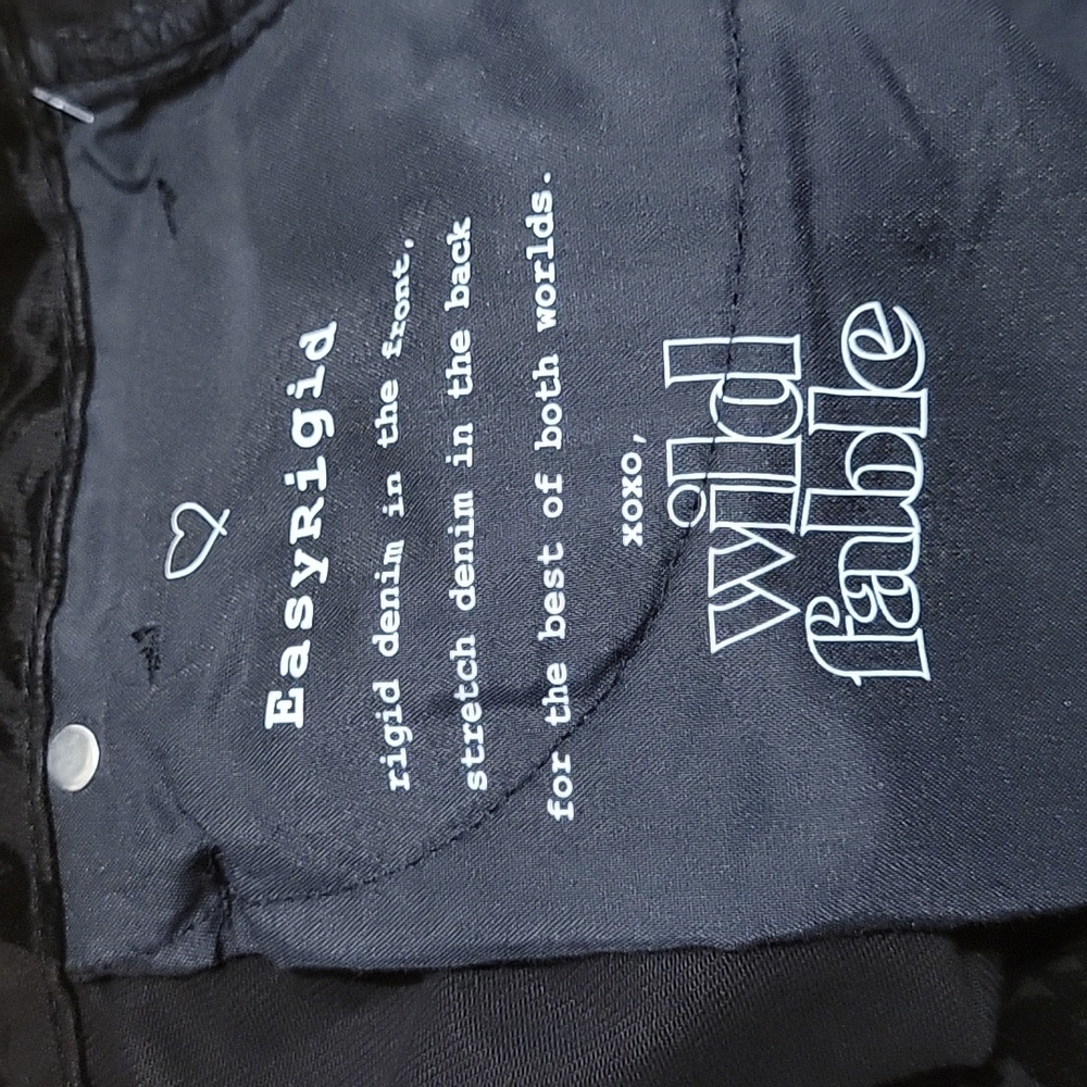 Monogrammed Wild Fable High RiseStraightEasy Rigid Denim Floral Black Jeans SZ 8 - Picture 16 of 16